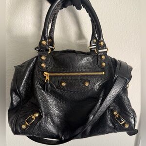 PRE LOVED Balenciaga Leather Top Handle Medium Leather Giant 12 City Bag
